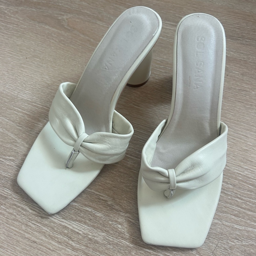 Sol Sana White Knotted Thong Heels